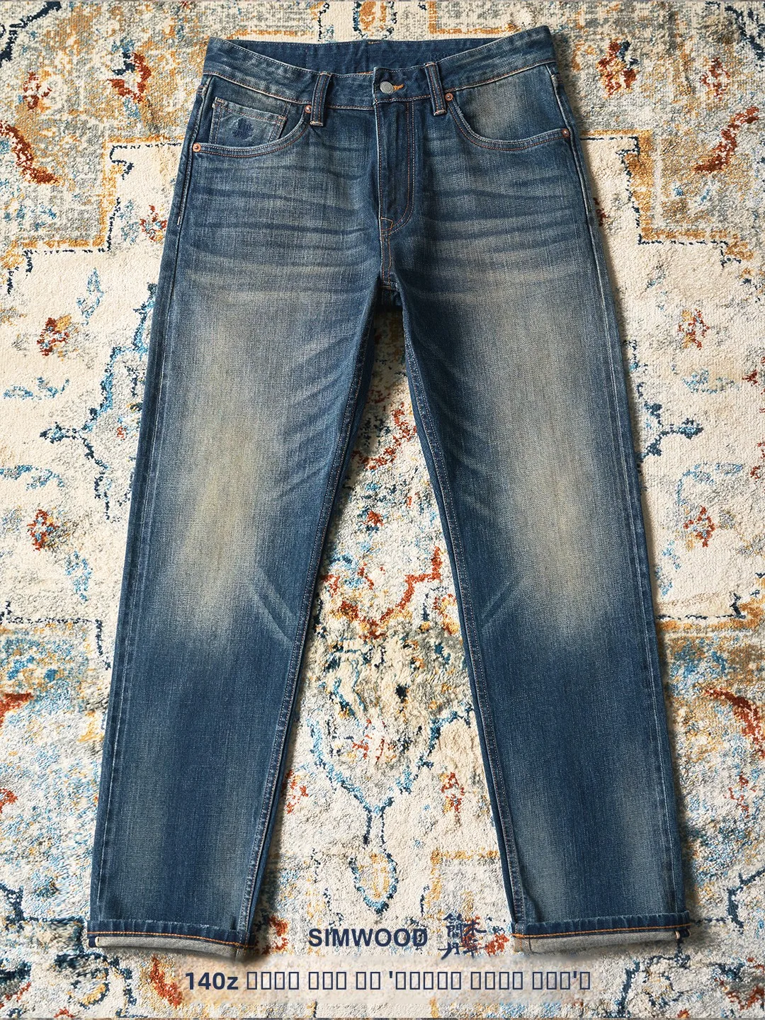 

Джинсы мужские SIMWOOD 4OZ, винтажные, красные, из денима, со средней посадкой, прямые, хлопковые, молодежные, модные, весна-осень