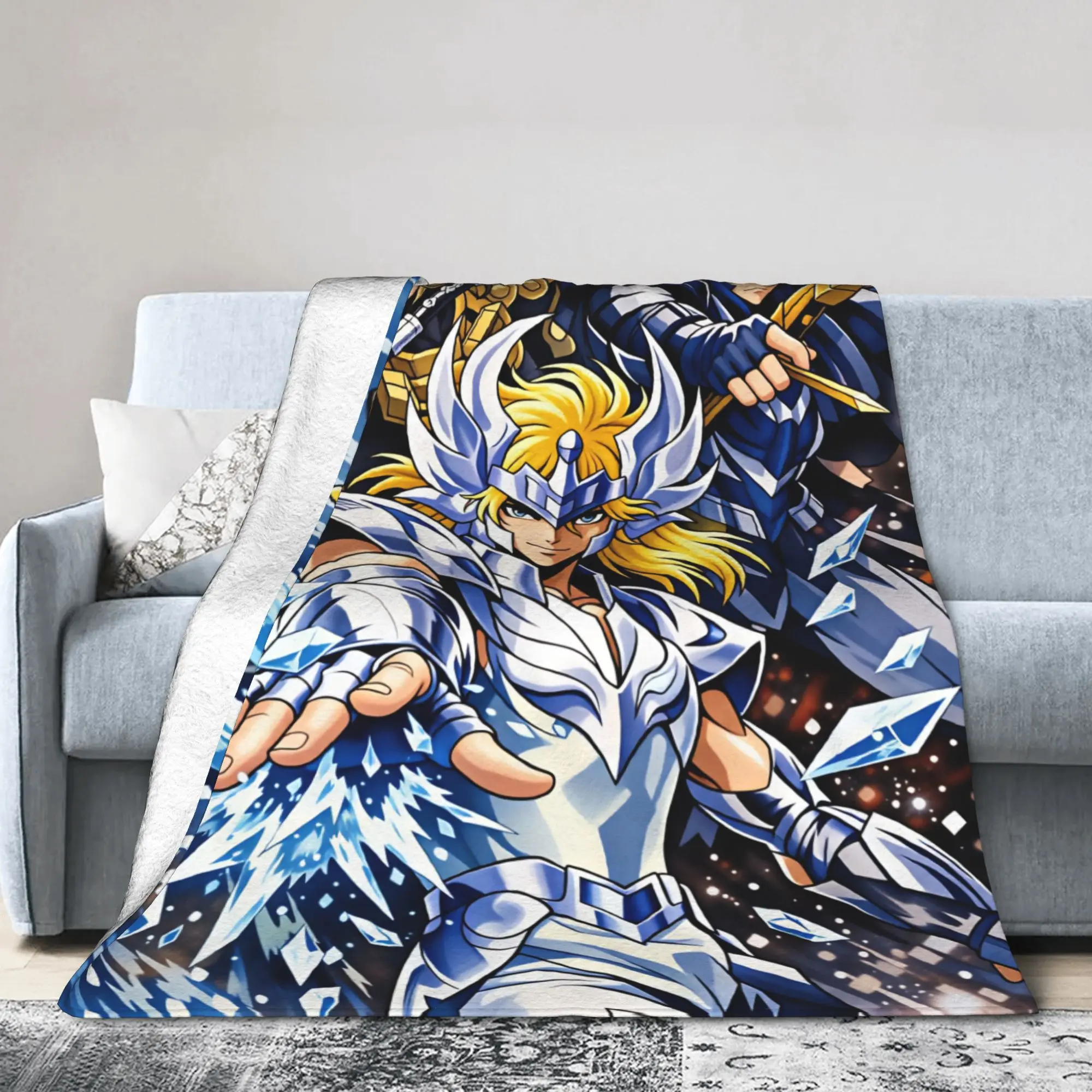 Super Warm Blanket Champion Class Saints Seiyas Anime Throw Blanket  Flannel Bedspread For Home Decor Funny Sofa Bed Cover