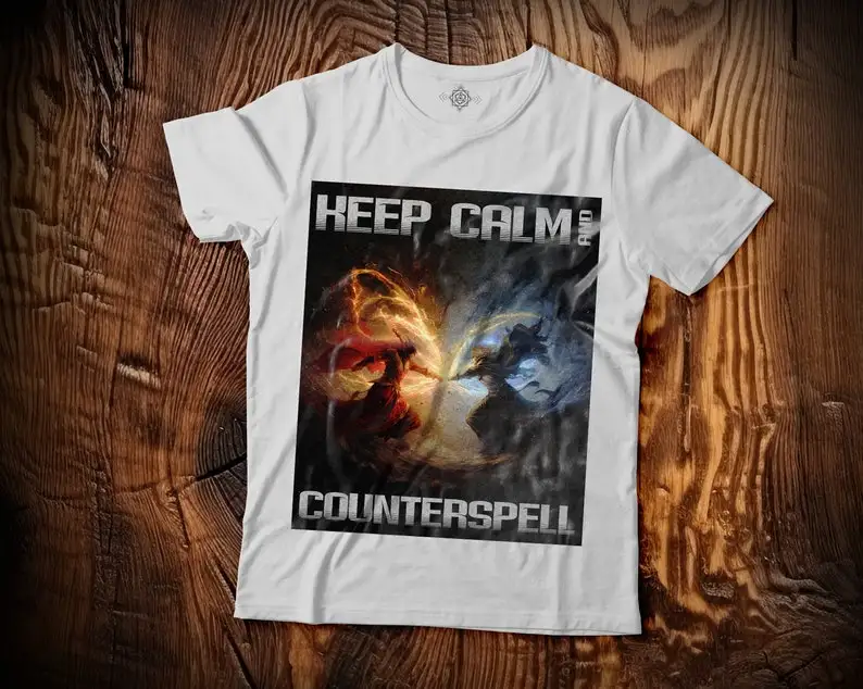 Keep Calm And Coutnerspell! US T Shirt Dice DnD D20 Gaming Rpg D And D Cool Gift Art Retro Top Tee Limited Edition