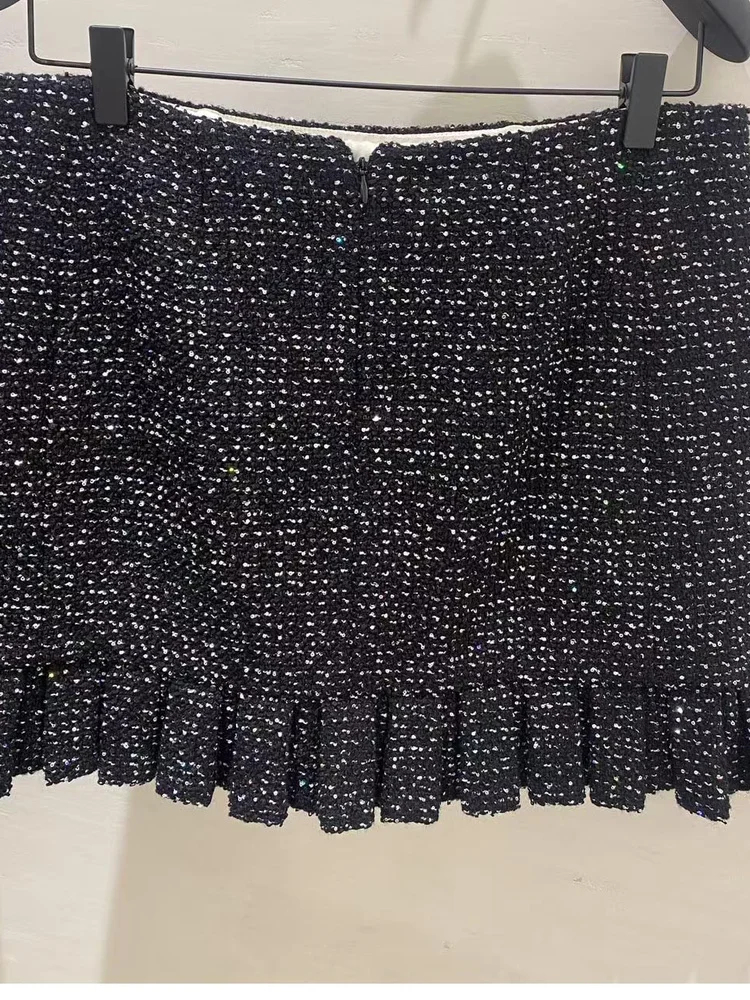 

Комплект из пальто и юбки Bla ature из ткани Bouclé и кружевной отделкой для осеннего и зимнего сезона, модный и универсальный женский...