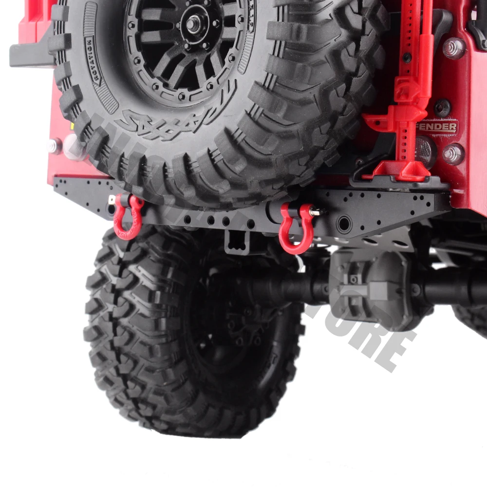 1 pz paraurti posteriore in metallo nero con anelli a D per 1/10 RC Crawler Car TRX-4 parti di aggiornamento