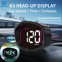 KWHUD Hud Head-up Display GPS Digital Speedometer for Car Auto Dashboard Gauge Time Clock Compass Speed Meters KM/H MPH USB Plug