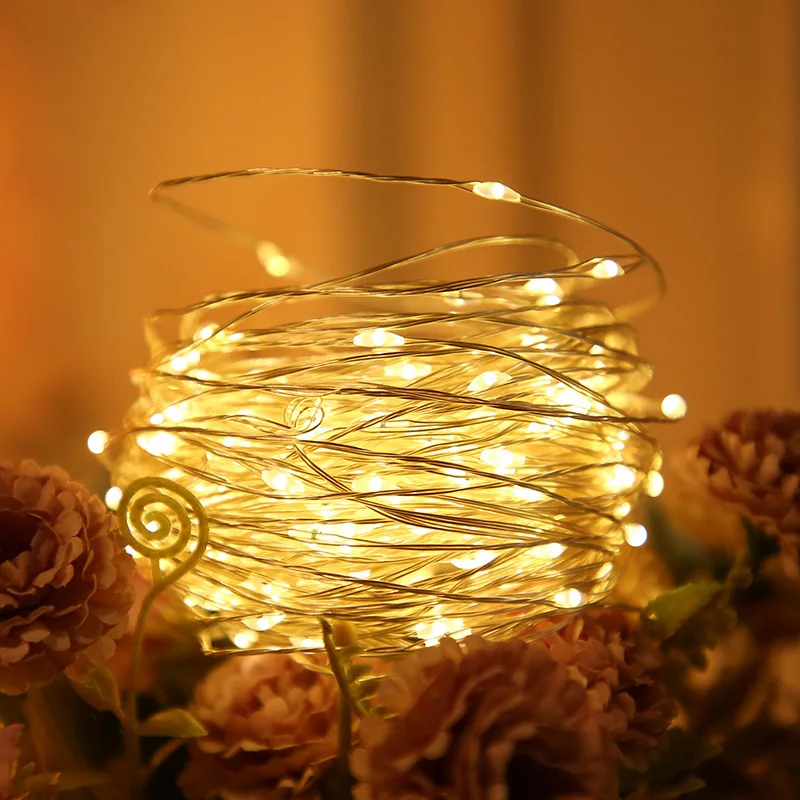 LED Solar Fairy Waterproof Copper Wire String Lights Christmas Party Garland Solar Power Lamp for Outdoor Garden Wedding image 4