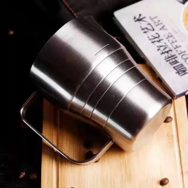 304 stainless steel latte tank 900ml large capacity professional coffee latte cup thickened pointed mouth milk foam cup