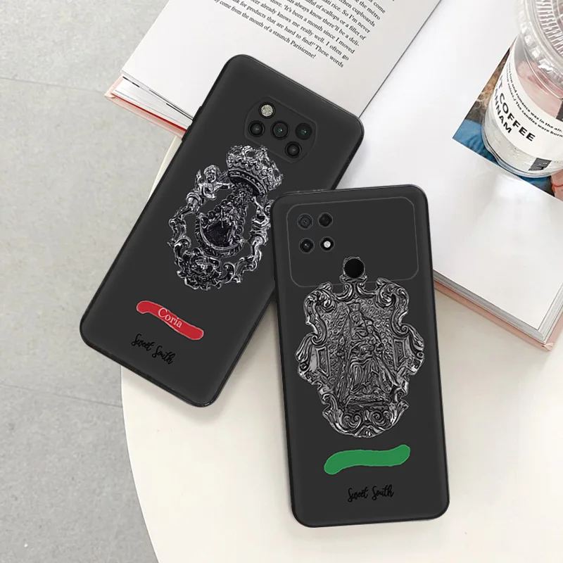 Phone Case For Xiaomi Poco C40 M5 M4 M3 C50 C51 X5 X3 X4 F5 Pro F3 F4 F1 Christ Badge Church Flag Art Soft Black Silicone Cover