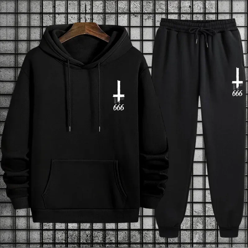 2025 جديد وصول ملابس رياضية رجالية مقنعين البلوز و بنطال رياضي خريف شتاء يوميا ملابس رياضية غير رسمية بدلة عدو موضة الزي #3