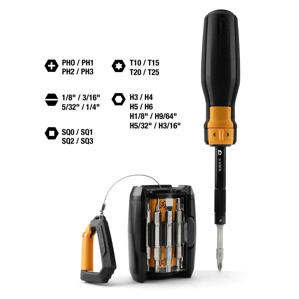 

TB-H5S2-MR-A Ratcheting Multi-Bit Driver + 24-Bit Grenade Portable Multifunctional Screwdriver Hand Tools