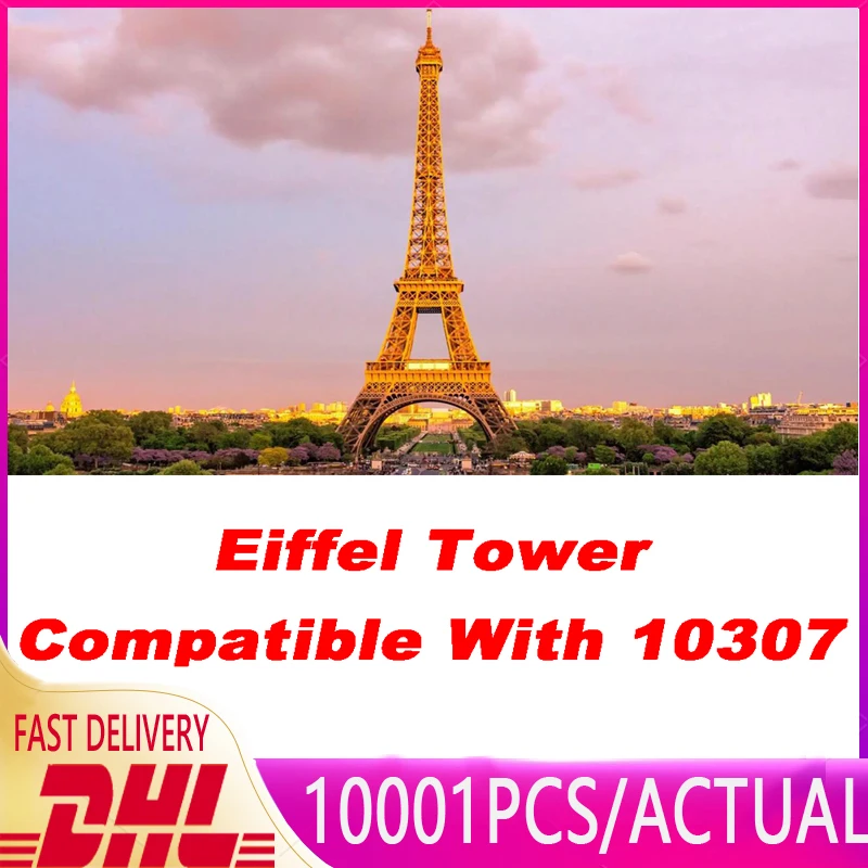 

HOT 10001pcs ICONS Eiffel Tower Creative Building Blocks Toys with LED Light Set 10307 Architecture Model Bricks For Kids Gifts