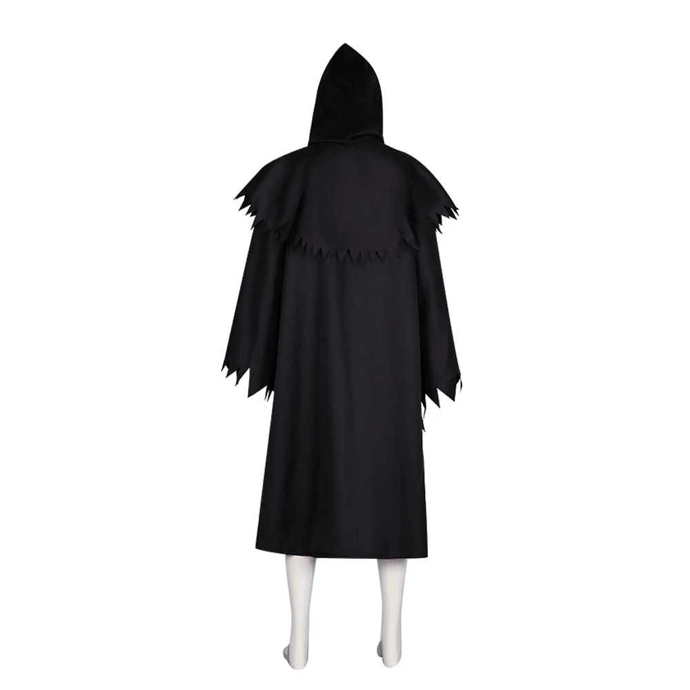 Disfraz de Cosplay de la muerte para niños y adultos, capa negra luminosa, máscara de fantasma de terror, fantasía, fiesta, Carnaval, Roleplay, trajes, accesorios