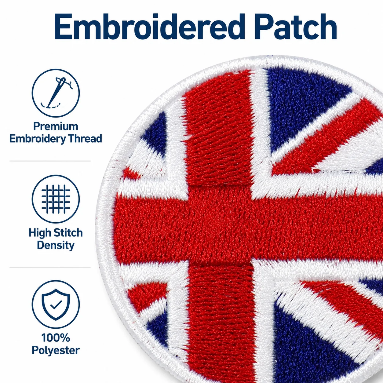 United Kingdom Flag Embroidered Patch Patriotic Decoration Morale Badge Hook and Loop for Clothes Backpacks Hats & Everything