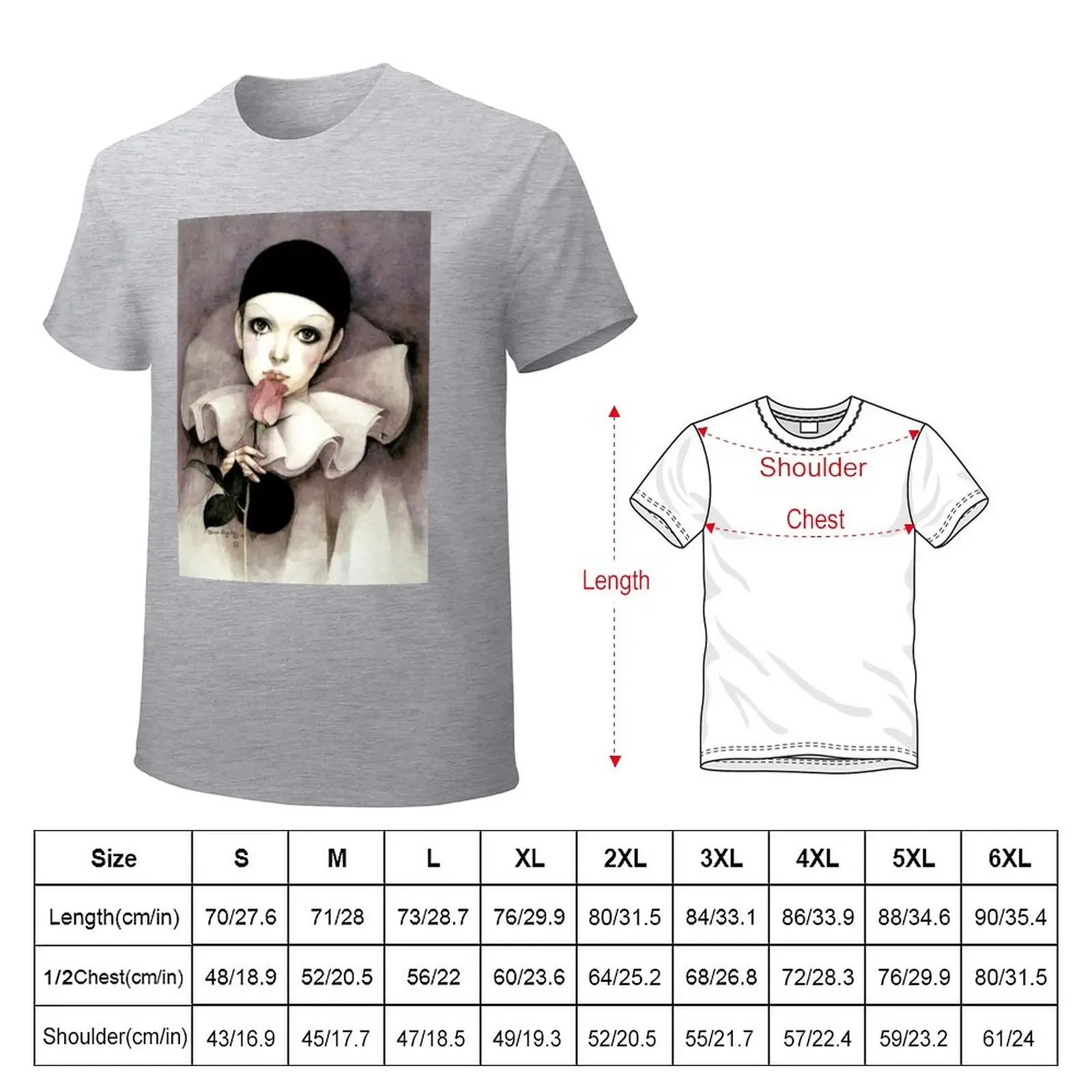 pierrot T-Shirt graphics cute tops mens funny t shirts