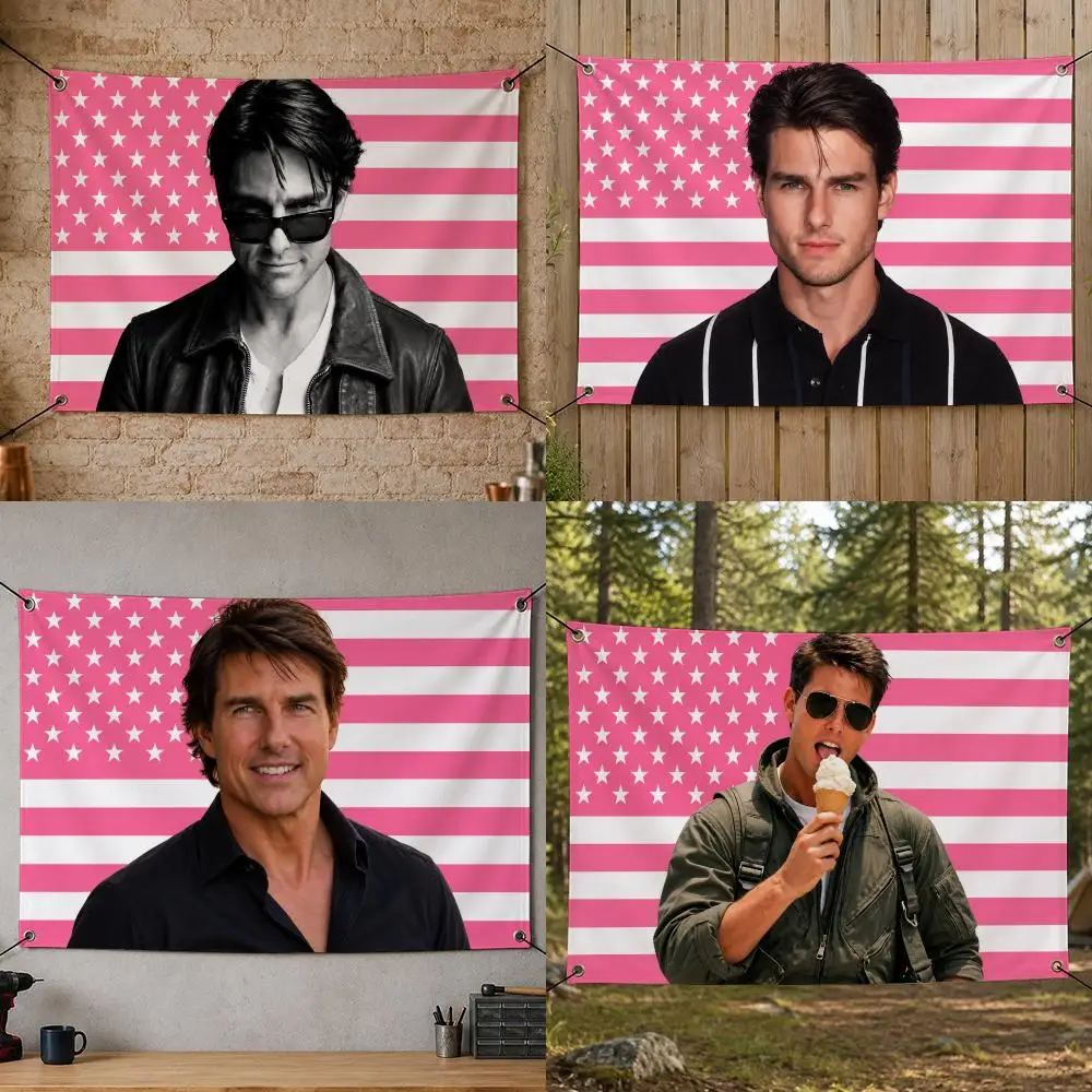 Actor Iconic T-Tom Cruise Flags Flag Banner for Bedroom Dorm Party Home Living Room Game Room Gift