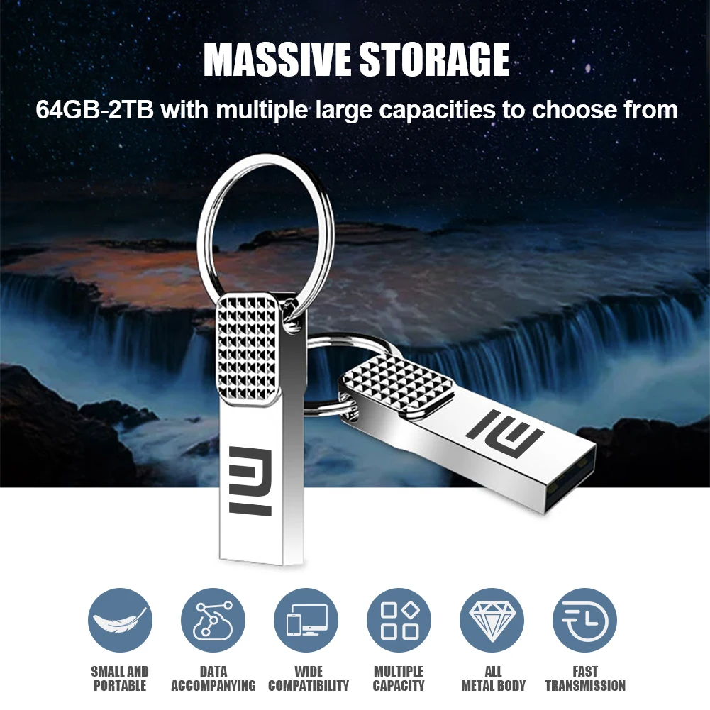 Xiaomi Portable U Disk Flash Drive 2TB 1TB OTG Metal USB 3.0 Pendrive impermeabile 512GB Mini USB Memory Stick Gift Storage