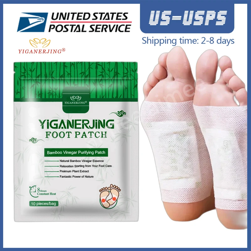 

50pcs=5bag YIGANERJING Detox Foot Patches Pads Body Toxins Feet foot patch Slimming Cleansing Herbal