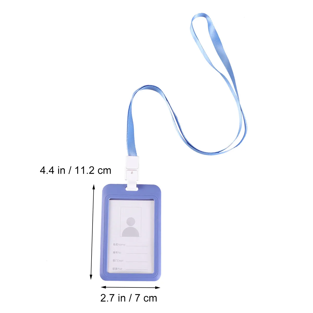 Lanyard for Badge Holder with Front Visibility Window Secure Id Card Holder Case for Work School Use Grayish Blue