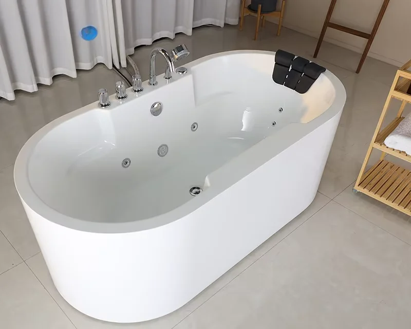 Modern Customizable Acrylic Freestanding Bathtub with Massage Function Indoor Use and Included Faucet Classic Design