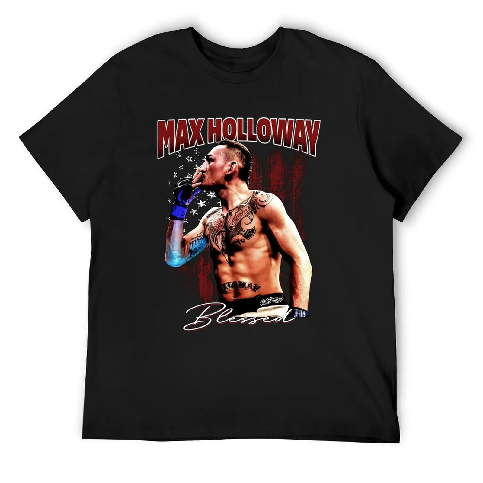 

Raged Max Holloway T-Shirt Luxury man anime oversize t-shirts man vintage graphic tee black t shirts for men