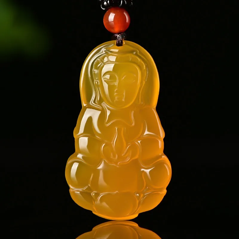 

Ice-type White Chalcedony Guanyin Buddha Pendant, Suitable for Daily Wear and Necklaces