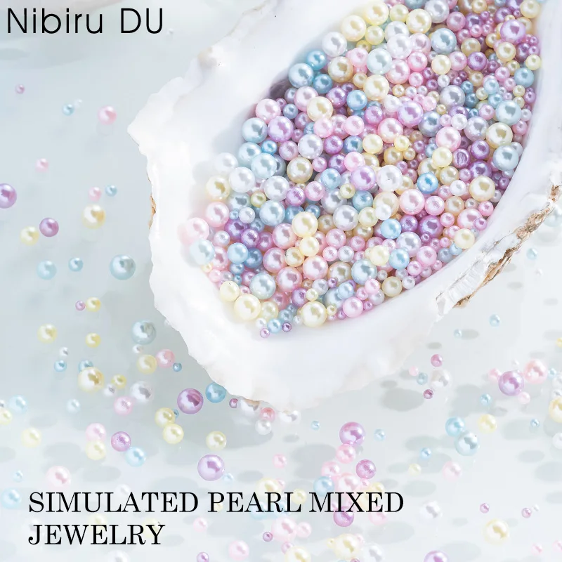 

Mix Round Colorful Pearls Beads 3D Nail Art Charms Macaroon Nail Jewelry Manicure Craft Pearl Rhinestones Accessories Decoration