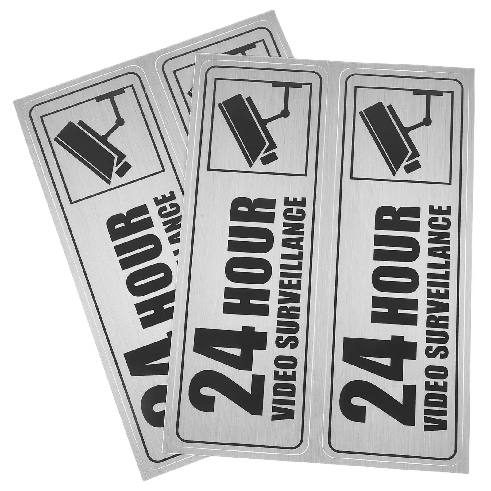 

2 листа наклеек-знаков для камер видеонаблюдения, самоклеящиеся, из ПВХ, водонепроницаемые, устойчивые к выцветанию, предупреждающие наклейки для офисов, магазинов, кафе