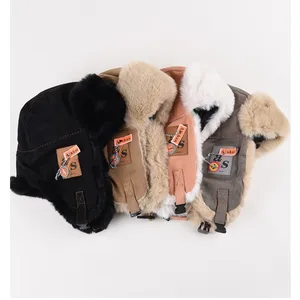 Homens e mulheres russo Ushanka chapéu de pele, chapéu bombardeiro, boné Earflap, preto, cinza, grosso, quente, masculino, fêmea, inverno, esqui, moda 10 principais vendas touca cinza masculina - №1