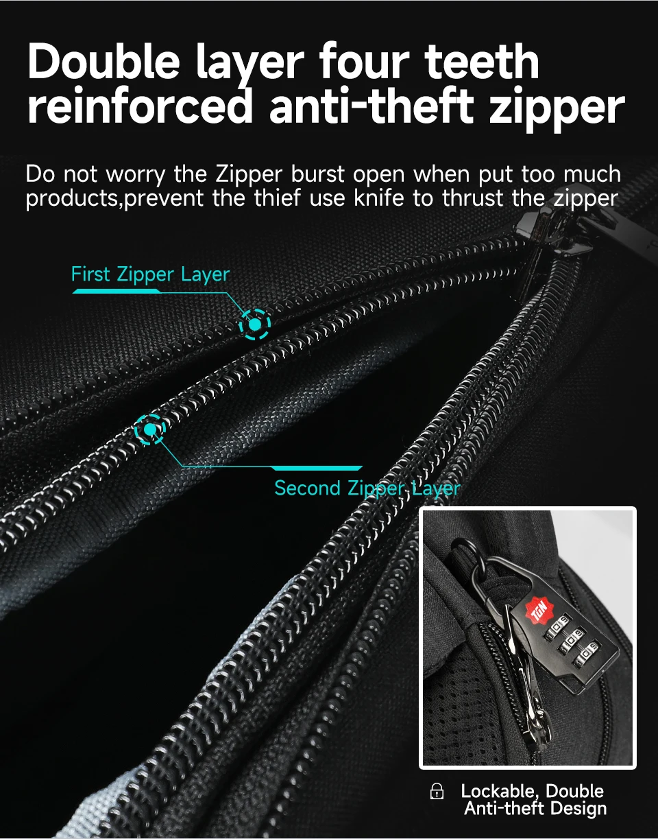 Tigernu Reise Rucksäcke Für Männer 15,6 17 19'' Laptop Rucksack Männlichen Business Rucksack Taschen Für Schule Rucksack Mochila Rucksack – Detail 7