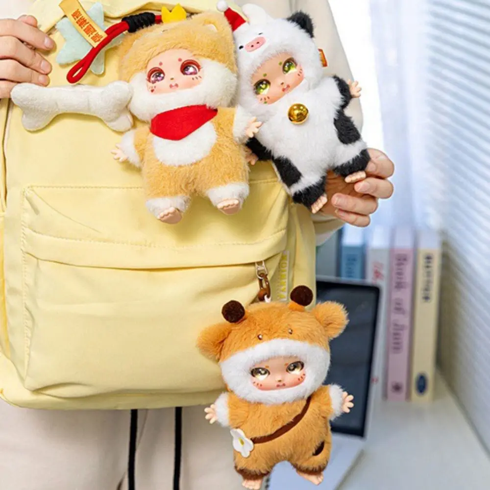 Serie de animales de colores brillantes, juguete de peluche, peluche suave, ojos grandes, llavero de animales de peluche, diseño abrazable, muñecas de estatuilla de vinilo