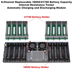 8-Channel 21700 18650 Lithium Battery Auto Charge/Discharge Tester Capacity Internal Resistance Tester 2.4-in Color Screen DC 5V