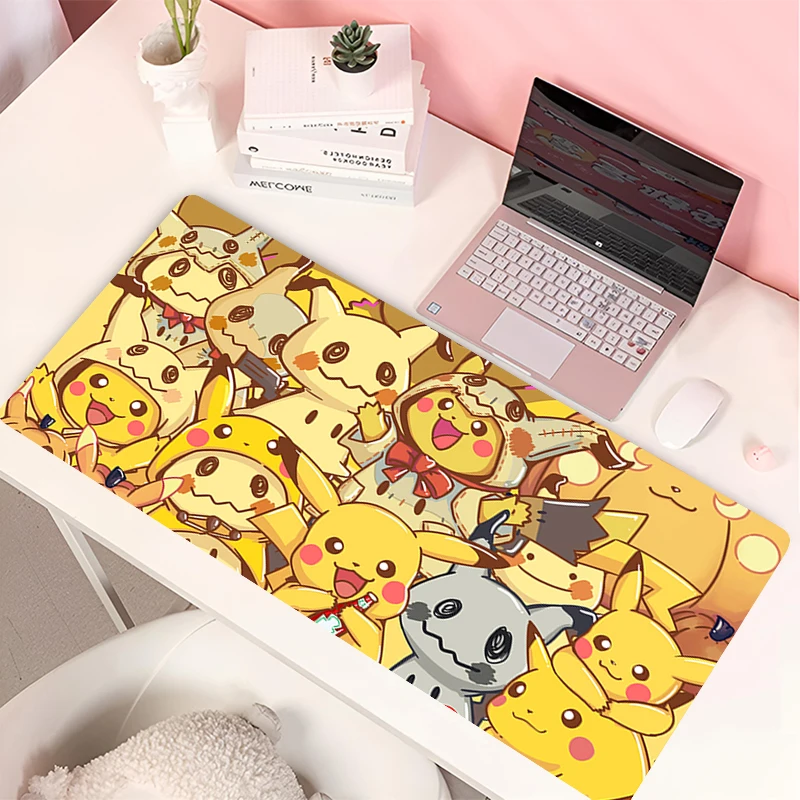 Bantalan Mouse Laptop Anime lucu m-mimikyu alas meja Keyboard dekorasi meja karet alami bantalan Mouse Panjang karpet kantor pinggiran mengunci