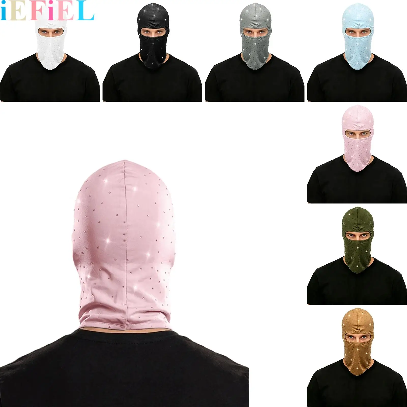 

Sequins Face Mask Balaclava Ski Mask Bling Cooling Neck Gaiter Windproof Quick Dry Balaclava Ski Mask for Motorcycle Cycling
