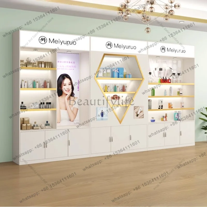 PG Nordic Creative Cosmetics Display Cabinets Modern Minimalist Beauty Salon Skin Care Products Rack Beauty Shop Furniture FYMC