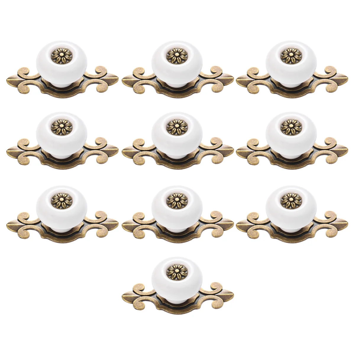 

10Pcs Zinc Alloy Drawer Pulls Vintage Cabinet Knobs Handles for Dressers Wardrobe Furniture Cupboard Home Decoration