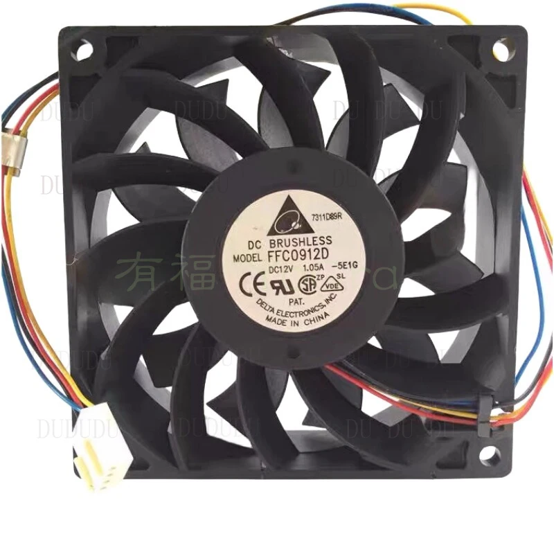 Z for NEW FFC0912D DC 12V 1.05A 4-Pin 90x90x25mm Server Square Cooling Fan