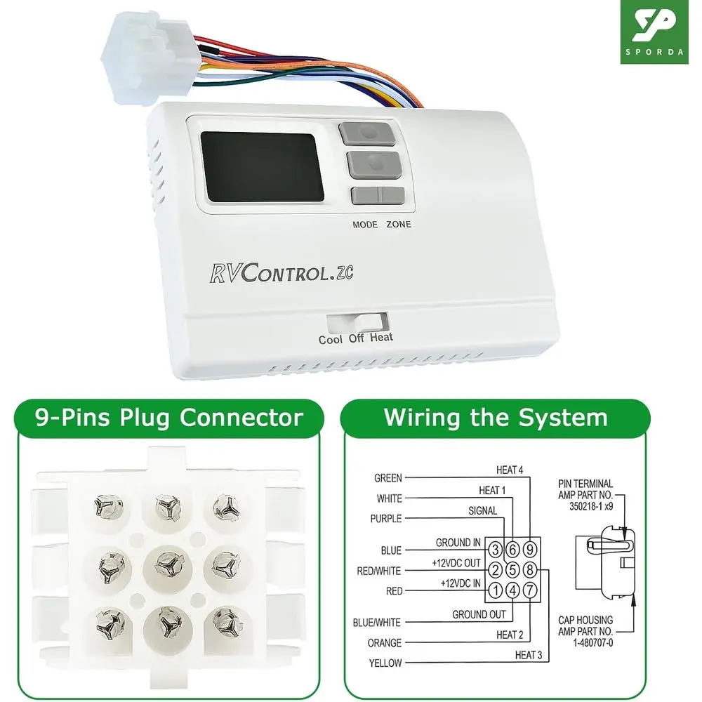 8330D3351 ترموستات رقمي، ترموستات RV للحرارة والباردة على الحائط، تحل محل oe # 8330D3351 (أبيض) #3