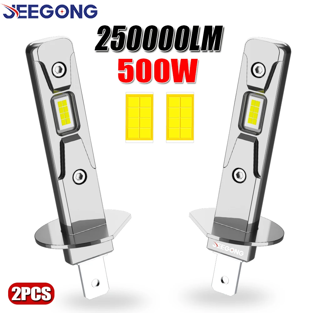 

New H1 LED Headlight CANBUS Error Free 250000LM 500W Super Bright 6000k White Light For Car Wireless Plug And Play Fog Bulb 12v