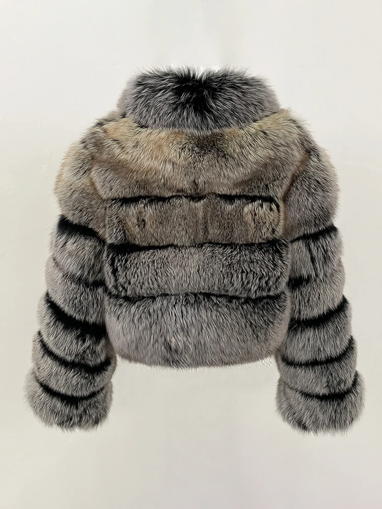 Femmes 2025 nouvelle mode d'hiver haut chaud vêtements dame grande taille veste de fourrure de renard naturel vêtements court réel manteau de fourrure femme