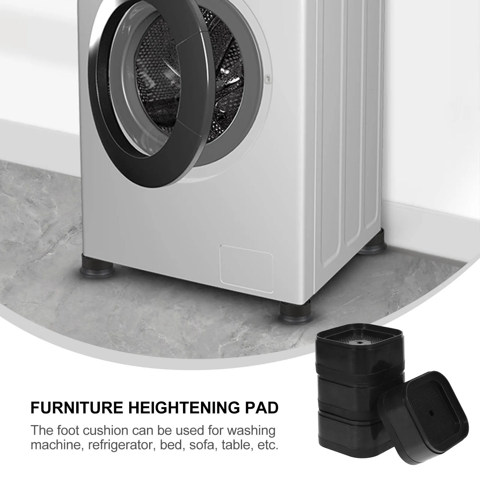 

4Pcs Washing Machine Anti Vibration Pads Non Skid Feet Stabilizer Pads for Washer Dryer Table Chair Sofa Leg Protection