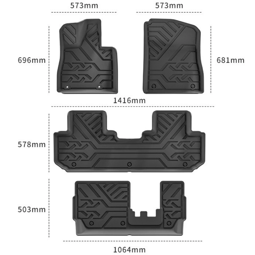 【7 Sitze】Für BYD Tang L Sealion 8 Atto 8 2025 2026 TPE-Fußmatten Kofferraummatte Allwetterschutz Rutschfeste Bodenmatte LHD – Detail 6