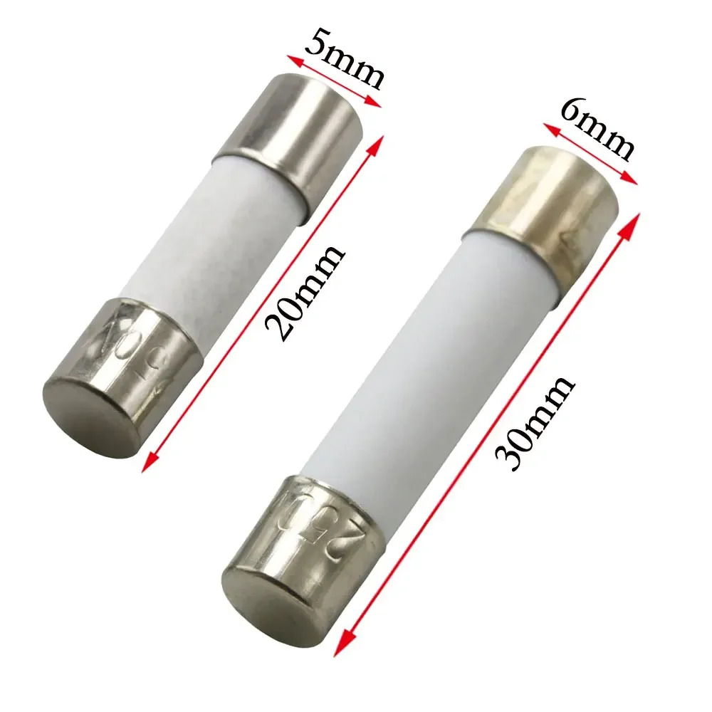 5*20mm 6*30mm Fast Blow Tube Fuses 250V 0.5A 1A 2A 3A 3.15A 4A 5A 6A 6.3A 7A 8A 10A 12A 15A 20A 25A 30A AMP Fuse Ceramic Fusible