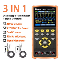 TOOLTOP 3IN1 2 Channel Digital Oscilloscope Multimeter Signal Generator 50MHz Portable Oscilloscope Lab DIY Automotive Tools