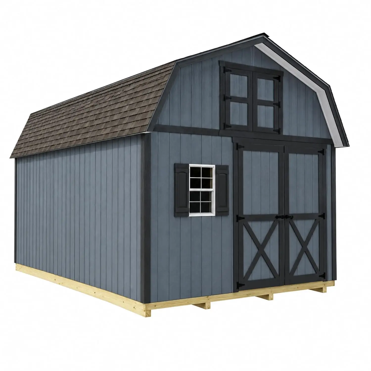 12x20 ft Wood Storage Shed Kit with Floor & 4x4 Runners, Customized