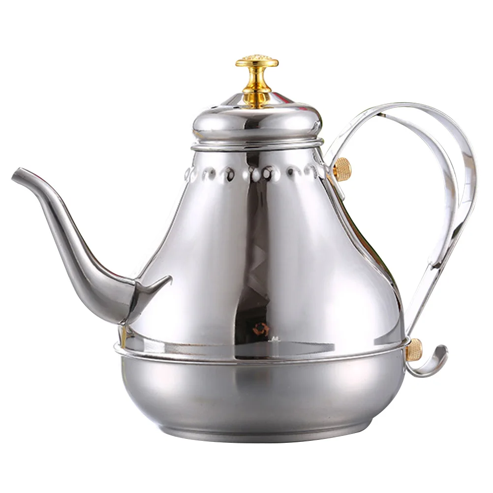 

Palace Style Stainless Steel Stovetop Tea Pot Long Spout Non-Slip Handle Kitchen Coffee Kettle Household Water Kettle