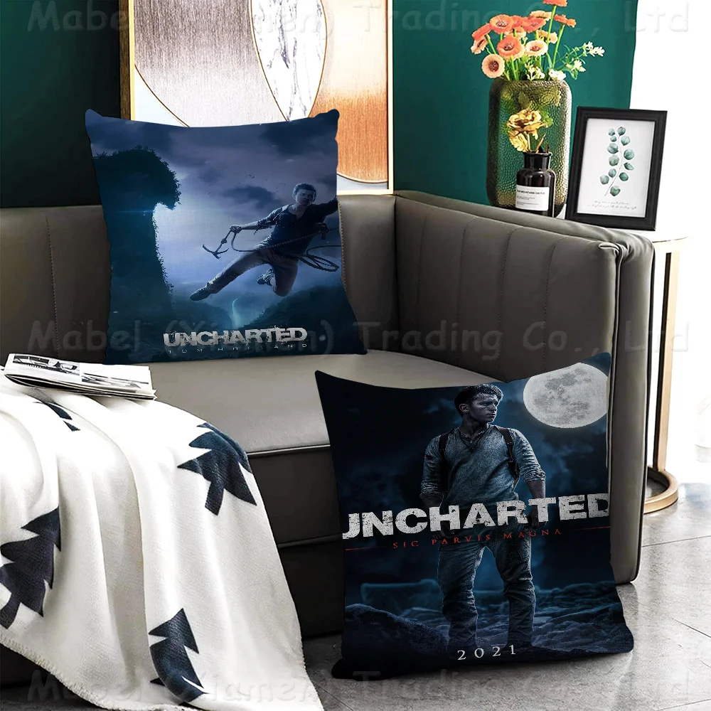 Movie Uncharted Pillow Cover Sofa Cushion Cover Home Room Decoration Children Gift