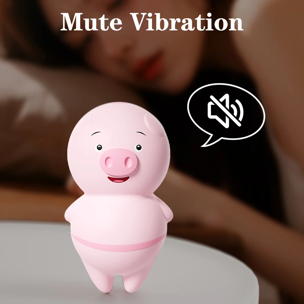 Nipple Massager Female Masturbator Clitoris Stimulator Cute Pig Tongue Licking Sucking Vibrator Sex Toys for Woman Dual 6 Modes