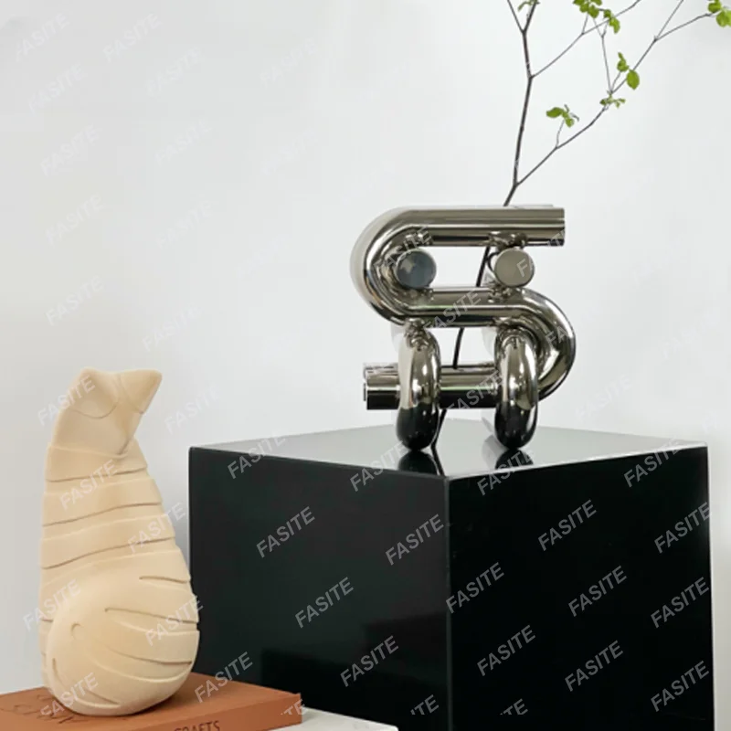 

Luxurious modern stainless steel flower arrangement decoration model room living room decoration sales office soft-mounted