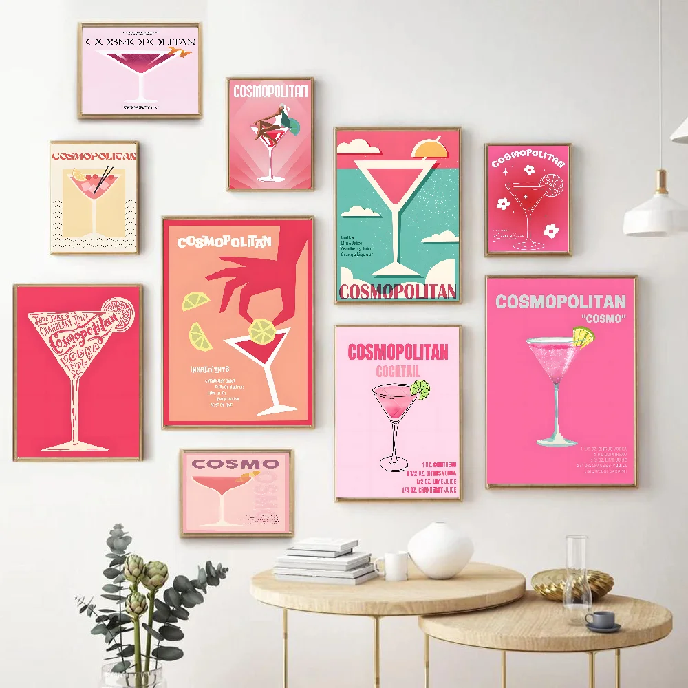 Cosmopolitan Poster Print Cocktail Drink Movie Sticky Posters Vintage Room Home Bar Cafe Decor Room Wall Decor