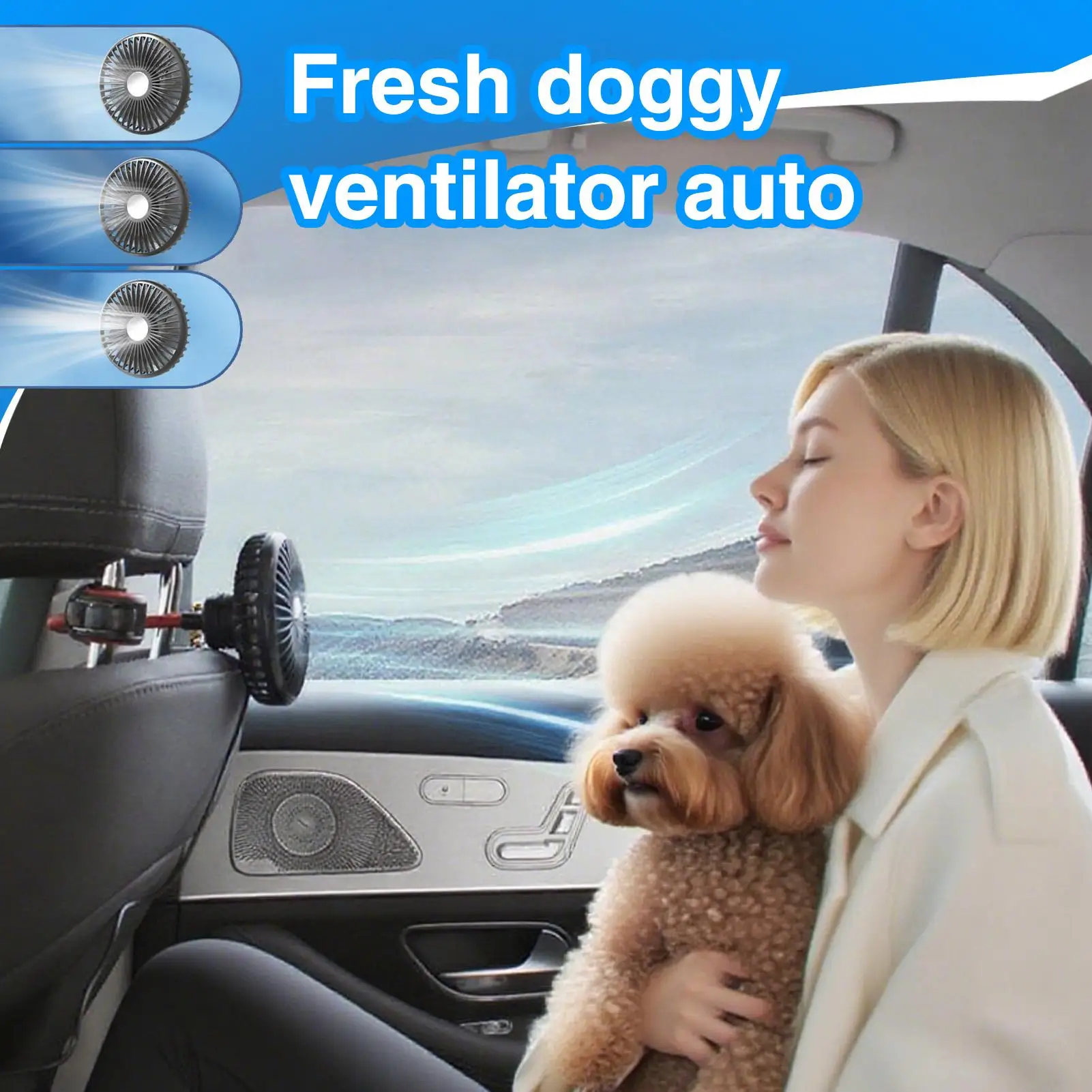 Ventilador de coche con enchufe ajustable de 3 velocidades para coche, potentes dispositivos enfriadores USB que mejoran la circulación del aire para el asiento trasero del carrito de Golf del camión