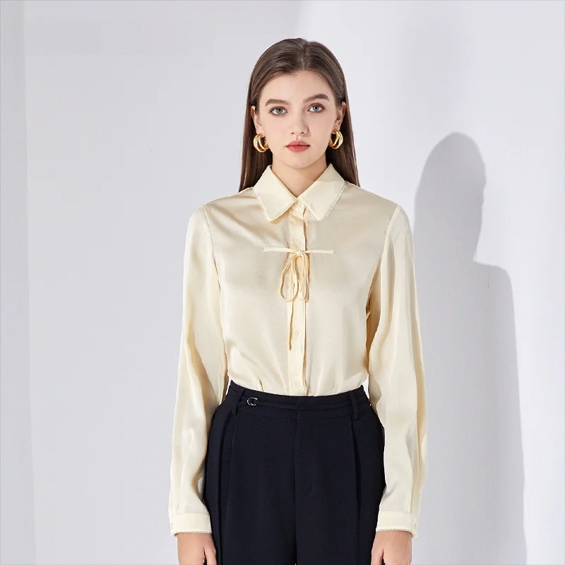 

Dailanzhi Autumn New Pure Color Long Sve Commute irt Versatile Busin Casual Collar Button up Office Wear