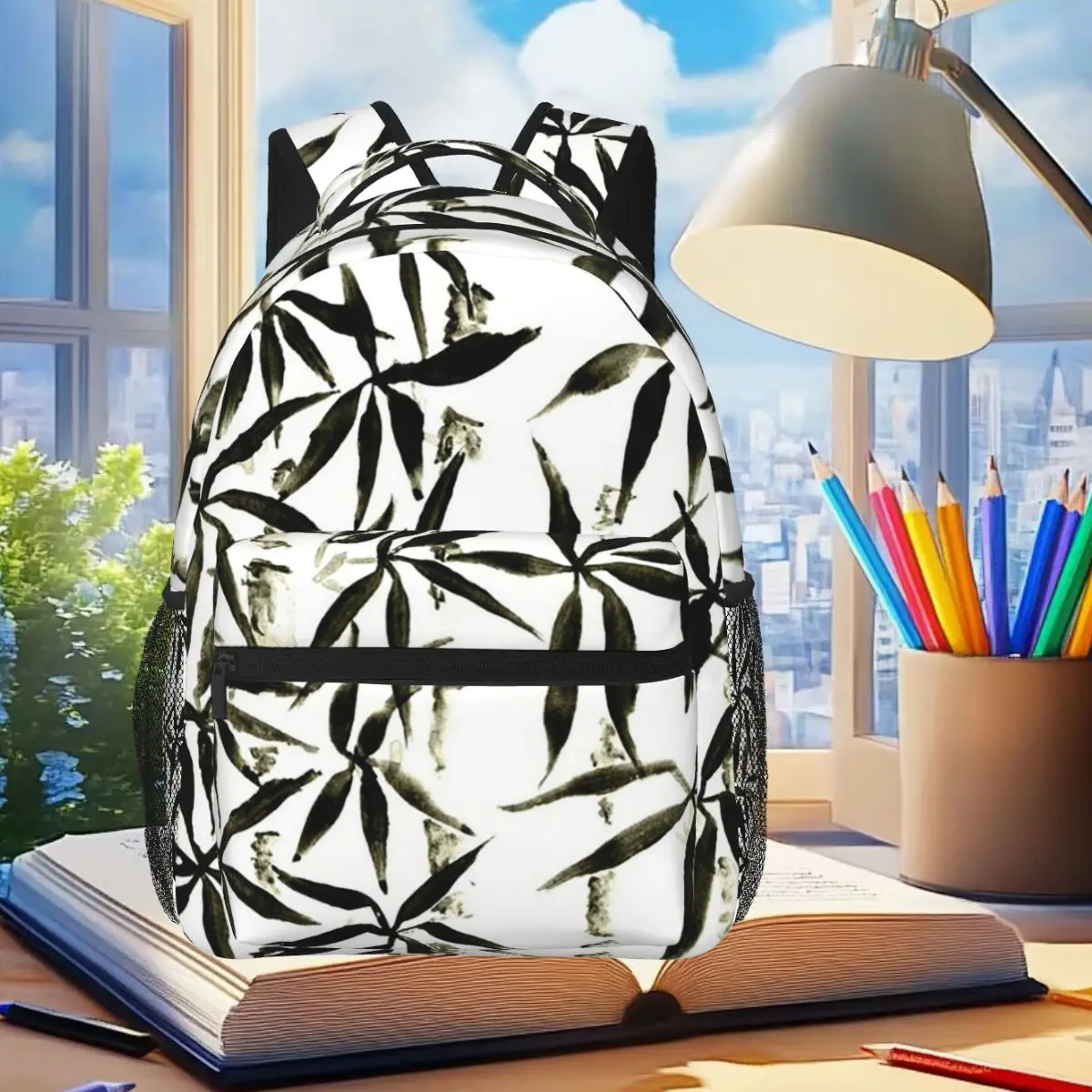 

Bamboo Forest Student Backpack School Bag Hiking Travel Daypack for Men Women Fashion Bookbag Shoulder Bags