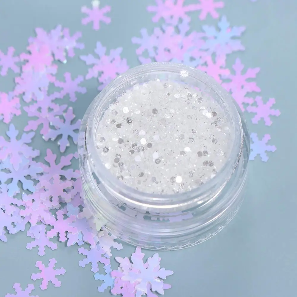 6 pçs/set prego pigmento poeira natal lantejoulas manicure ferramentas decorações da arte do prego natal glitter flocos suprimentos da arte do prego